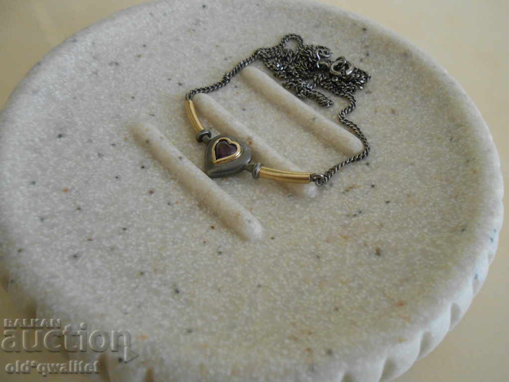 Necklace / necklace / jewelry, 925 Silver, Gold and Amethyst, design with price 297.00 BGN | € 151.85