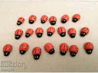 Wooden ladybugs for decoration (glued)