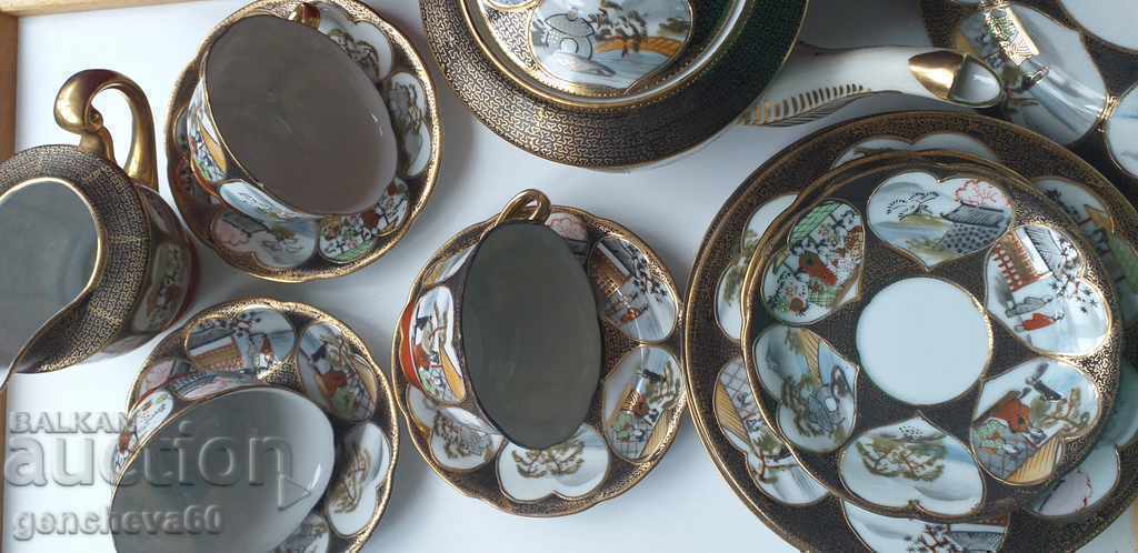 Μοναδικό!!!Ιαπωνικό σετ τσαγιού βαμμένο επιχρυσωμένο με τιμή € 100.00 | 195.58 BGN Μοναδικό!!!Ιαπωνικό σετ τσαγιού βαμμένο επιχρυσωμένο με τιμή € 100.00 | 195.58 BGN