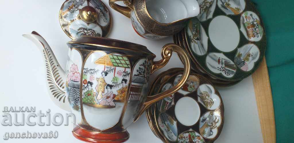 Δημοπρασία Μοναδικό!!!Ιαπωνικό σετ τσαγιού βαμμένο επιχρυσωμένο Δημοπρασία Μοναδικό!!!Ιαπωνικό σετ τσαγιού βαμμένο επιχρυσωμένο