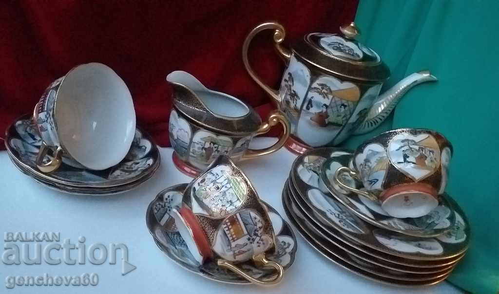 Μοναδικό!!!Ιαπωνικό σετ τσαγιού βαμμένο επιχρυσωμένο - 5 Μοναδικό!!!Ιαπωνικό σετ τσαγιού βαμμένο επιχρυσωμένο - 5