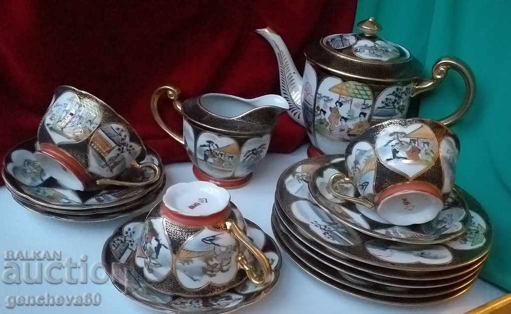 Μοναδικό!!!Ιαπωνικό σετ τσαγιού βαμμένο επιχρυσωμένο - 6 Μοναδικό!!!Ιαπωνικό σετ τσαγιού βαμμένο επιχρυσωμένο - 6