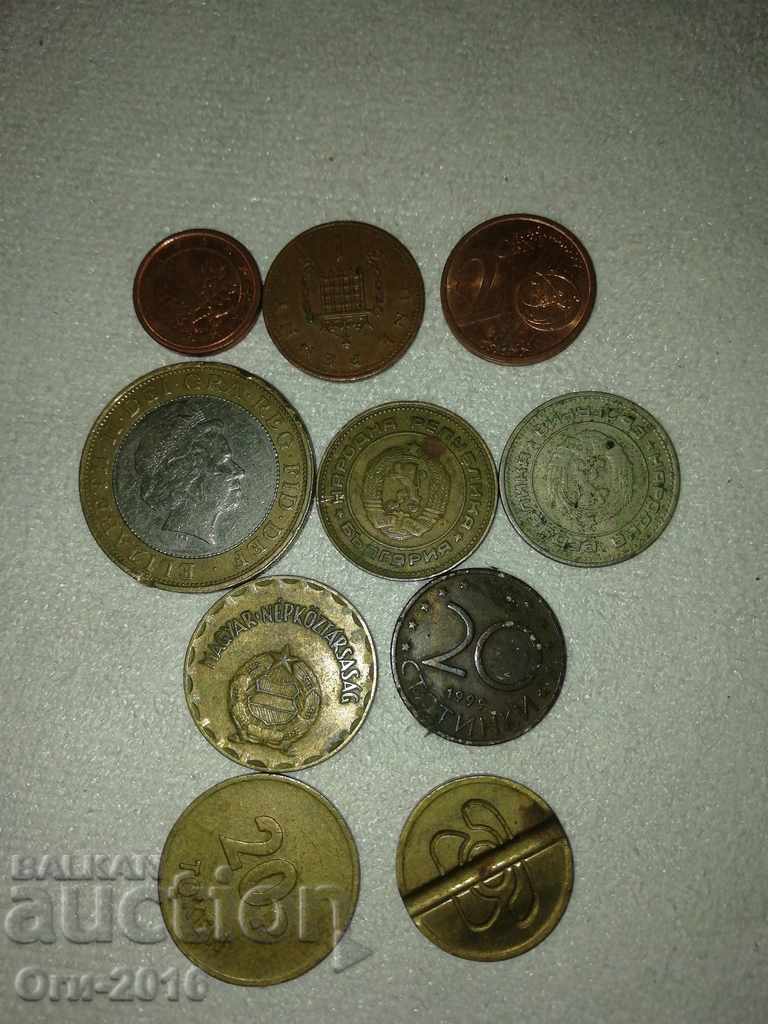 Lot of coins and tokens - 10 pcs