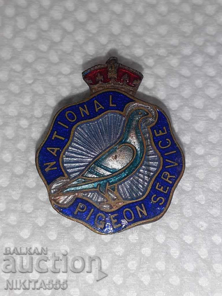 insignă Rare '' Serviciul National Pigeon '' (NPS)