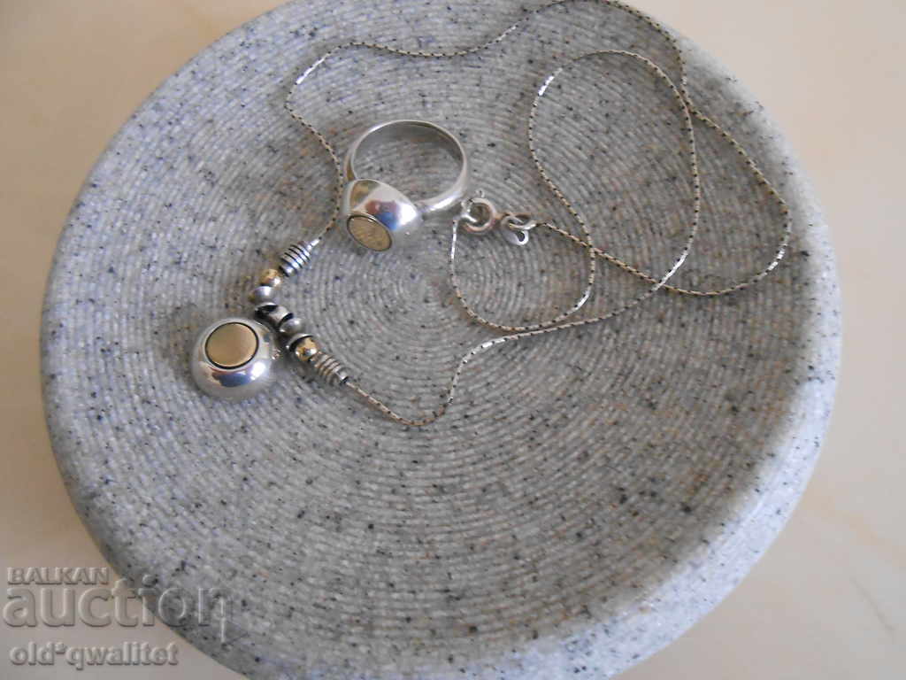 Auction Magnificent designer silver NECKLACE with RING Auction Magnificent designer silver NECKLACE with RING