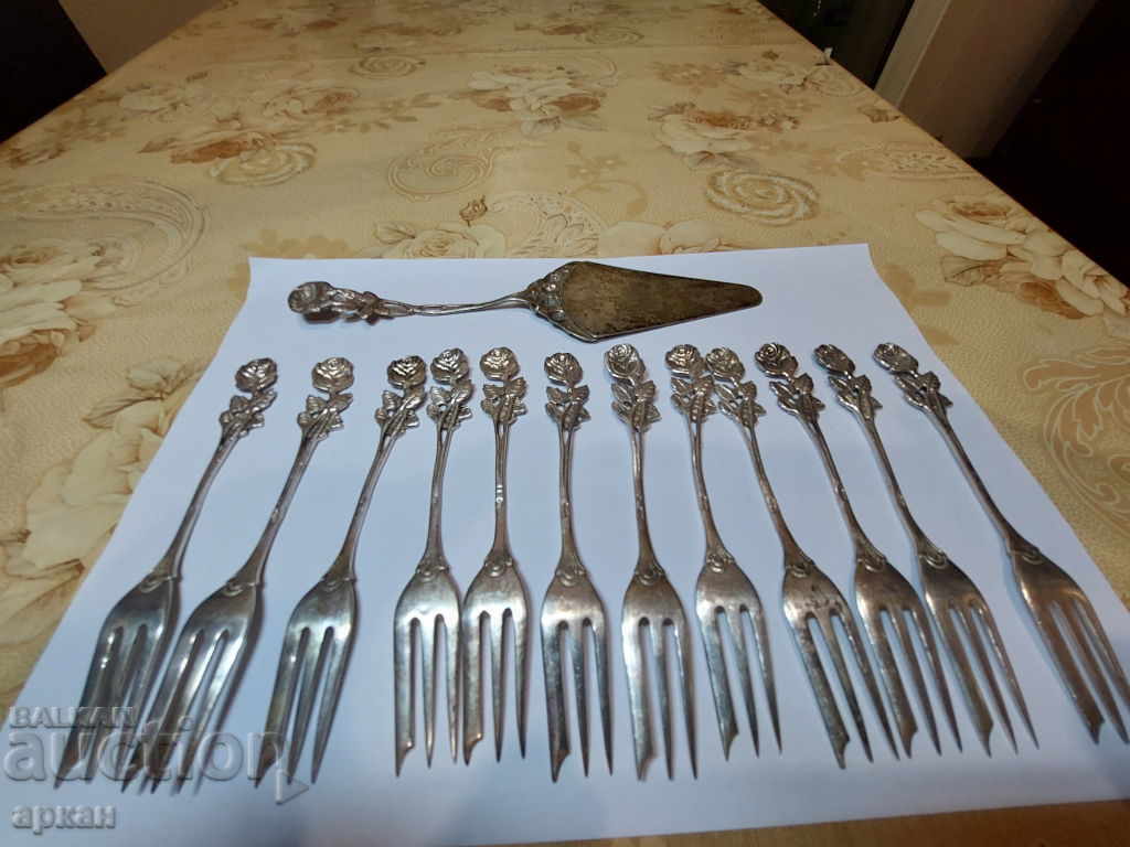 Silver forks 0.835 12 pieces set +1 pcs. - 6