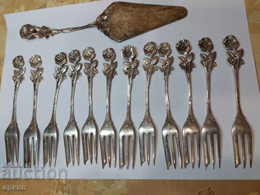 Silver forks 0.835 12 pieces set +1 pcs. - 7