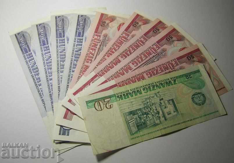 GDR Germany lot 10 banknotes 1971 1975 20 50 100 marks with price 130.00 BGN | € 66.47 GDR Germany lot 10 banknotes 1971 1975 20 50 100 marks with price 130.00 BGN | € 66.47