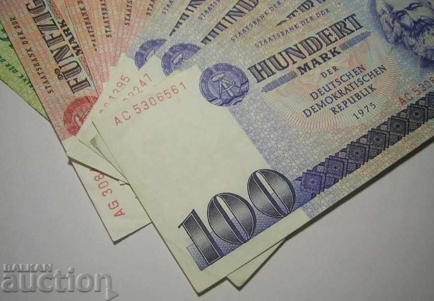 Auction GDR Germany lot 10 banknotes 1971 1975 20 50 100 marks Auction GDR Germany lot 10 banknotes 1971 1975 20 50 100 marks