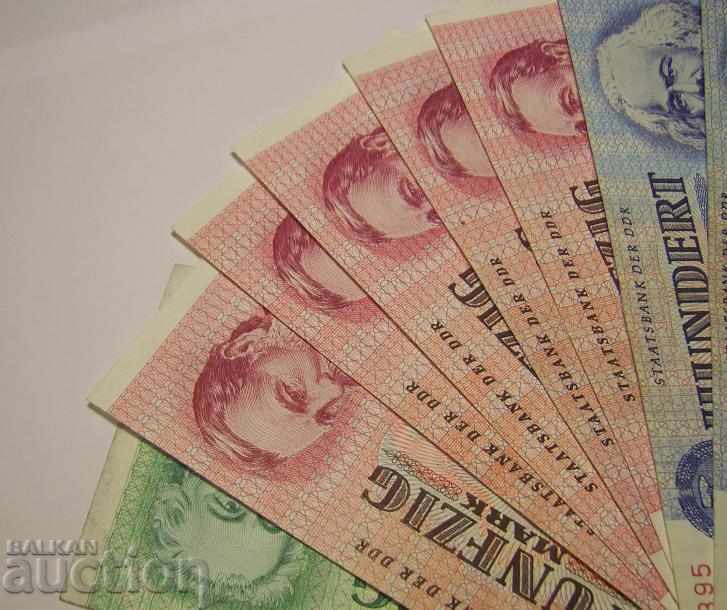 Delivery of GDR Germany lot 10 banknotes 1971 1975 20 50 100 marks Delivery of GDR Germany lot 10 banknotes 1971 1975 20 50 100 marks