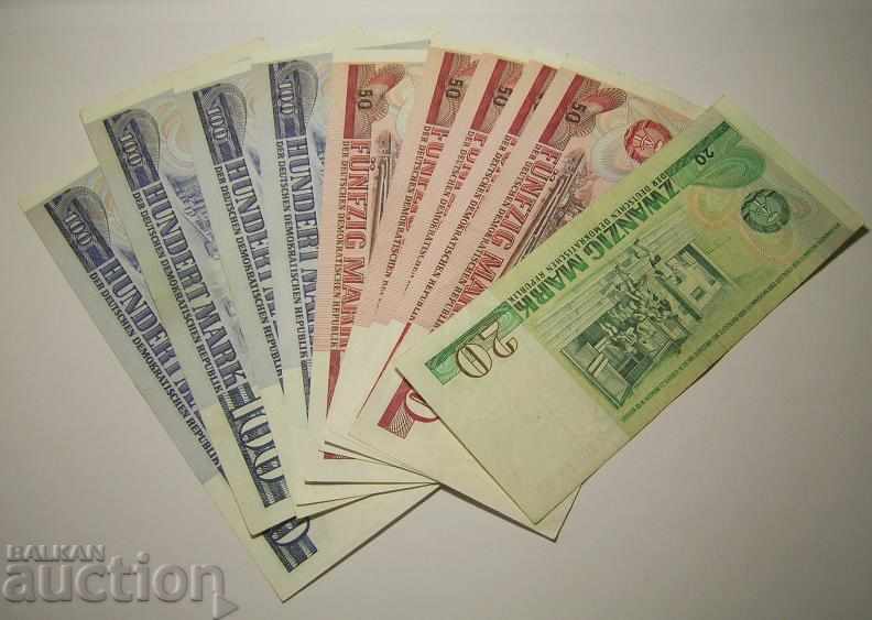 GDR Germany lot 10 banknotes 1971 1975 20 50 100 marks with price 130.00 BGN | € 66.47 GDR Germany lot 10 banknotes 1971 1975 20 50 100 marks with price 130.00 BGN | € 66.47
