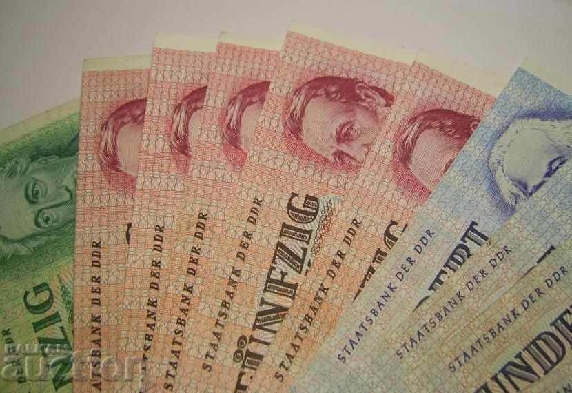 Delivery of GDR Germany lot 10 banknotes 1971 1975 20 50 100 marks Delivery of GDR Germany lot 10 banknotes 1971 1975 20 50 100 marks