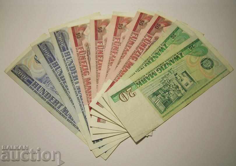 GDR Germany lot 10 banknotes 1971 1975 20 50 100 marks with price 100.00 BGN | € 51.13