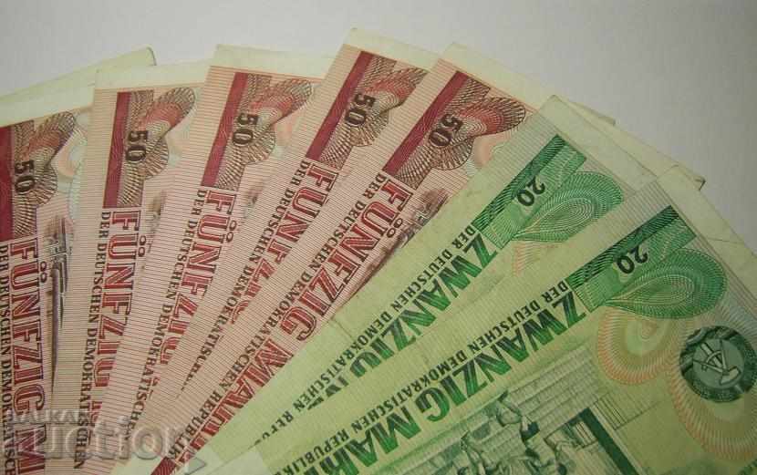 GDR Germany lot 10 banknotes 1971 1975 20 50 100 marks - 6