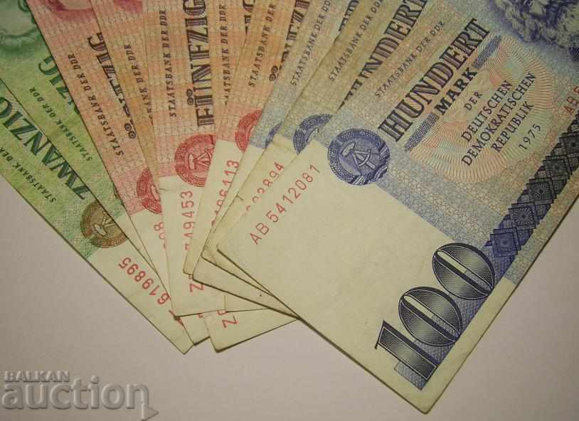 Auction GDR Germany lot 10 banknotes 1971 1975 20 50 100 marks Auction GDR Germany lot 10 banknotes 1971 1975 20 50 100 marks