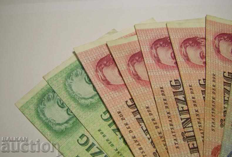 GDR Germany lot 10 banknotes 1971 1975 20 50 100 marks - 5 GDR Germany lot 10 banknotes 1971 1975 20 50 100 marks - 5