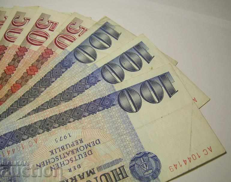 Delivery of GDR Germany lot 10 banknotes 1971 1975 20 50 100 marks Delivery of GDR Germany lot 10 banknotes 1971 1975 20 50 100 marks