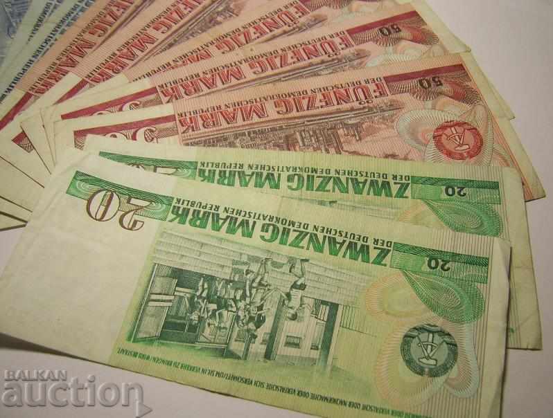 GDR Germany lot 10 banknotes 1971 1975 20 50 100 marks - 7 GDR Germany lot 10 banknotes 1971 1975 20 50 100 marks - 7