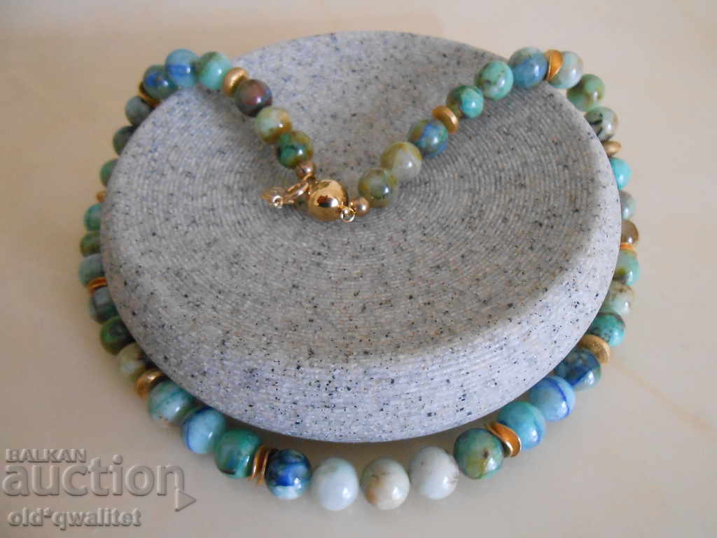 Auction Necklace / necklace / jewelry clasp-magnet, natural Chrysocol Auction Necklace / necklace / jewelry clasp-magnet, natural Chrysocol