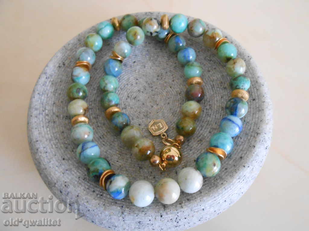 Necklace / necklace / jewelry clasp-magnet, natural Chrysocol - 7 Necklace / necklace / jewelry clasp-magnet, natural Chrysocol - 7