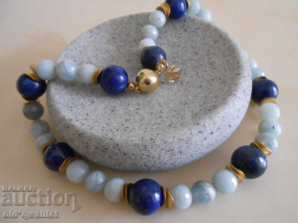 Necklace / necklace / jewelry: Aquamarine and Lapis Lazuli - 7 Necklace / necklace / jewelry: Aquamarine and Lapis Lazuli - 7