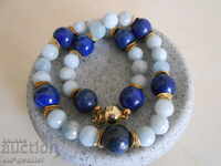 Κολιέ / κολιέ / κοσμήματα: Aquamarine και Lapis Lazuli