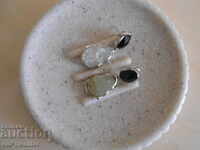 Silver earrings, Stone: Prenite, Spinel, 925 Silver