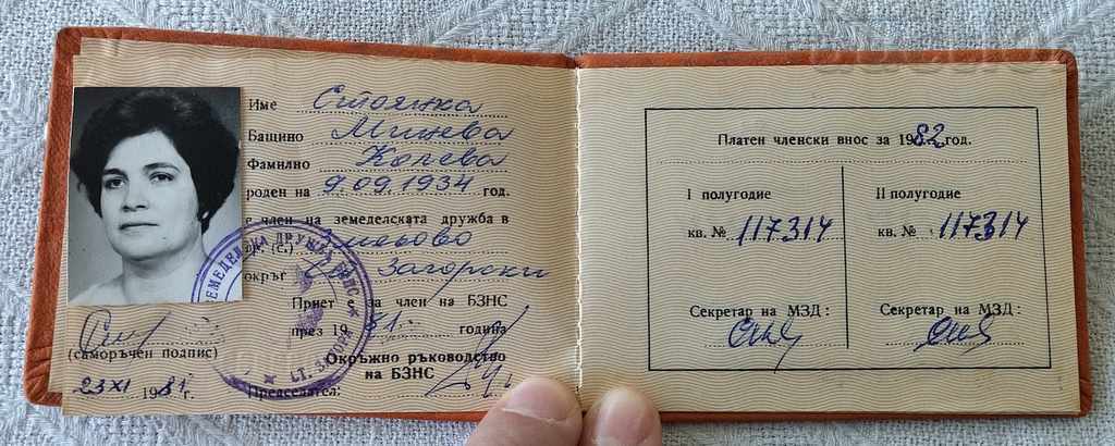 Auction BZNS MEMBERSHIP CARD 1981 Auction BZNS MEMBERSHIP CARD 1981