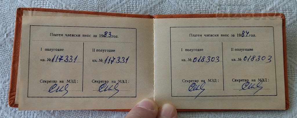 Delivery of BZNS MEMBERSHIP CARD 1981 Delivery of BZNS MEMBERSHIP CARD 1981