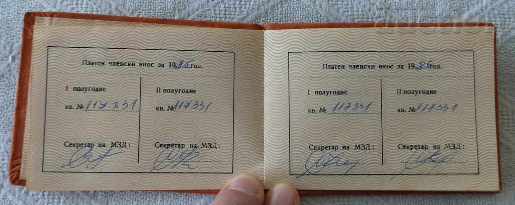 BZNS MEMBERSHIP CARD 1981 - 5 BZNS MEMBERSHIP CARD 1981 - 5