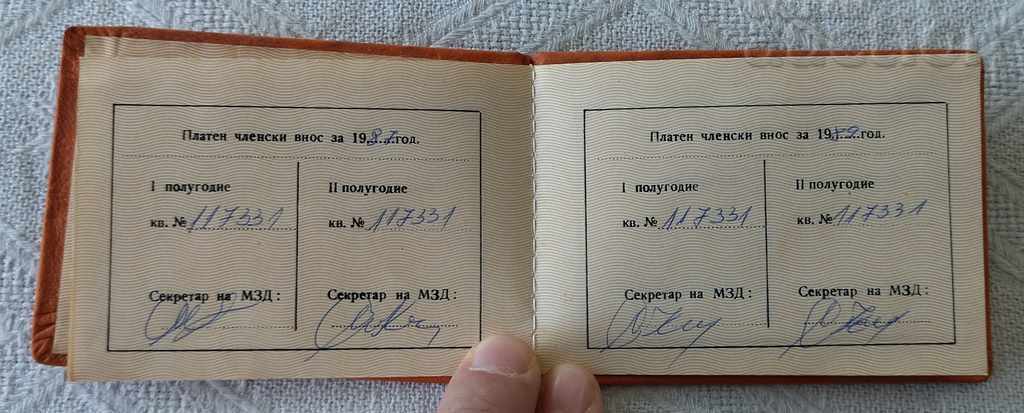 BZNS MEMBERSHIP CARD 1981 - 6 BZNS MEMBERSHIP CARD 1981 - 6