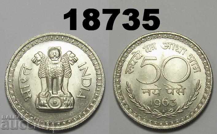 India 50 Pais 1963 Minunat UNC
