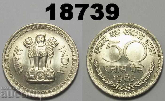 Индия 50 пайса 1967 Прекрасна UNC