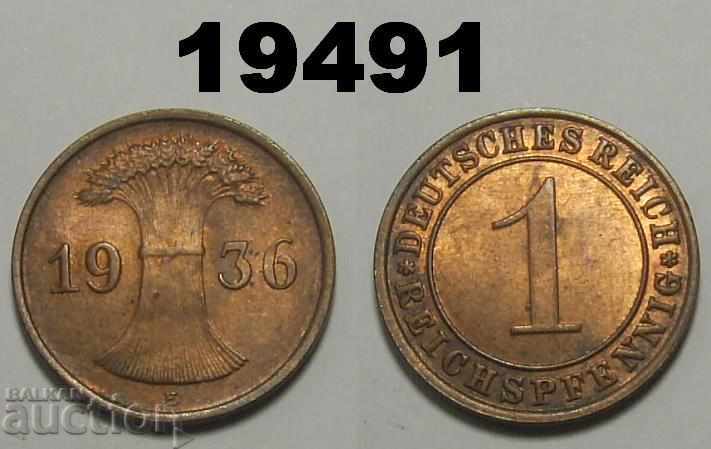 Γερμανία 1 Reich Pfennig 1936 E UNC