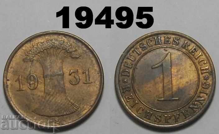 Γερμανία 1 Reich Pfennig 1931 E AUNC