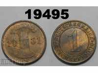 Germany 1 Reich Pfennig 1931 E AUNC