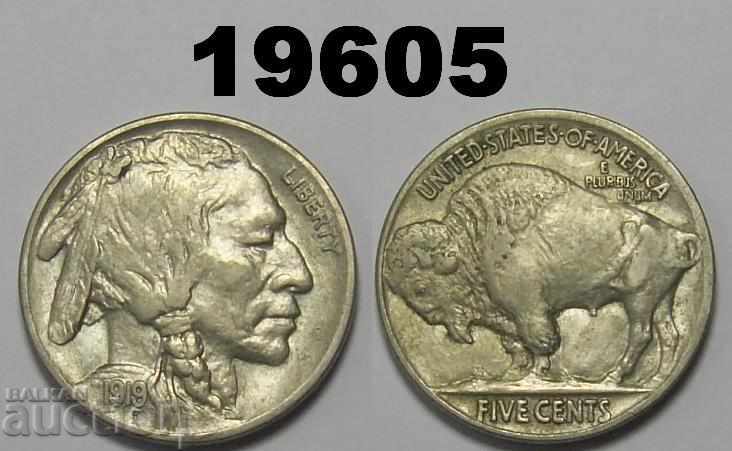 Moneda XF de 5 cenți a Statelor Unite 1919