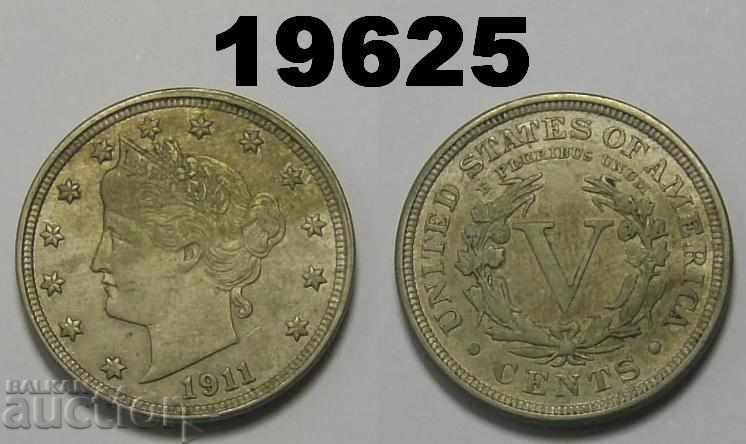 ΗΠΑ 5 σεντς 1911 XF +