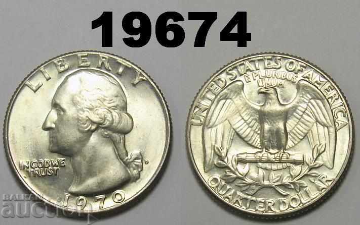 САЩ ¼ долар 1970 D UNC