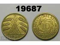 Germania 10 Reich Pfennig 1930 J AUNC