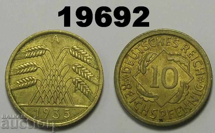 Germany 10 Reich Pfennig 1935 A