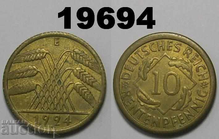 Germany 10 rent pfennig 1924 E