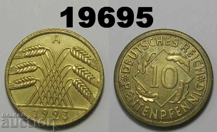 Germany 10 rent pfennig 1923 A AUNC