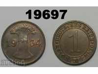 Germania 1 Reich Pfennig 1934 E