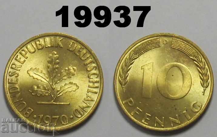 Germany 10 pfennig 1970 D UNC Germany