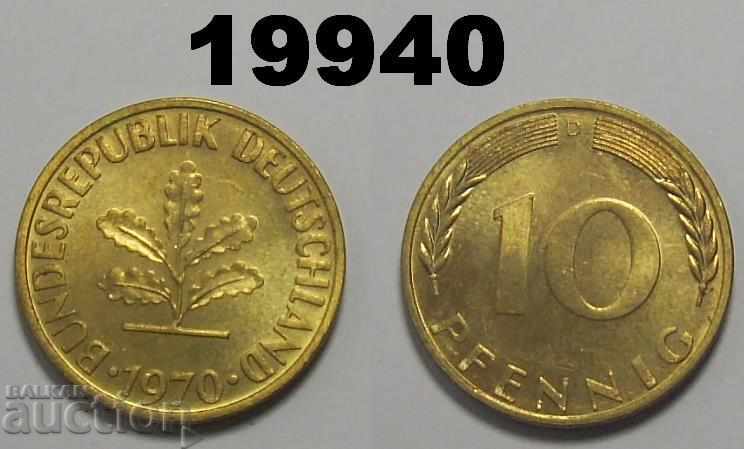 ФРГ 10 пфенига 1970 D UNC Германия