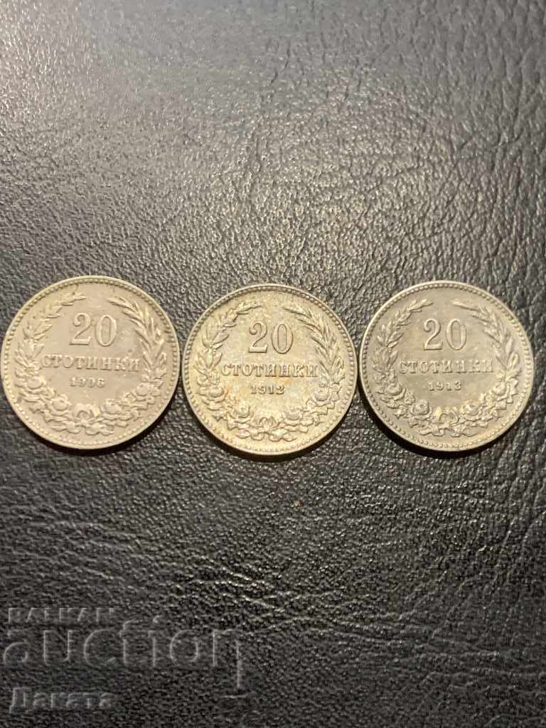 20 stotinki 1906,12,13 - Read the description !!!! 20 stotinki 1906,12,13 - Read the description !!!!