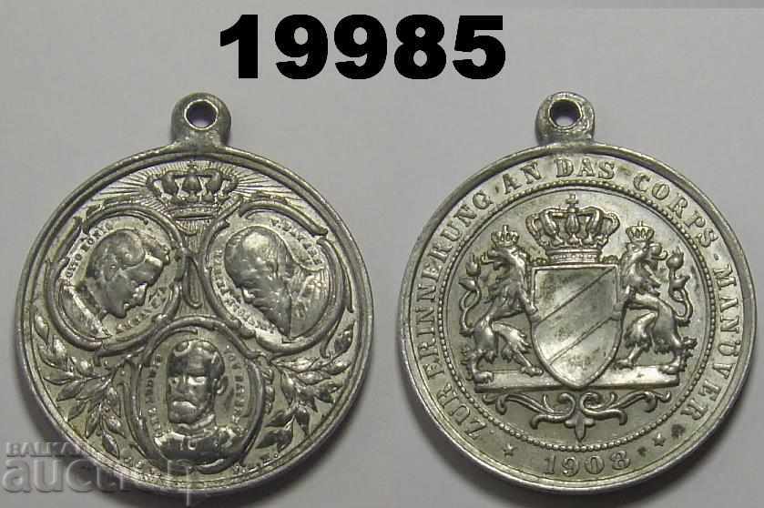 Germania 1908 veche medalie Aluminiu