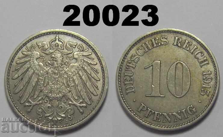 Germania 10 pfenig 1915 J