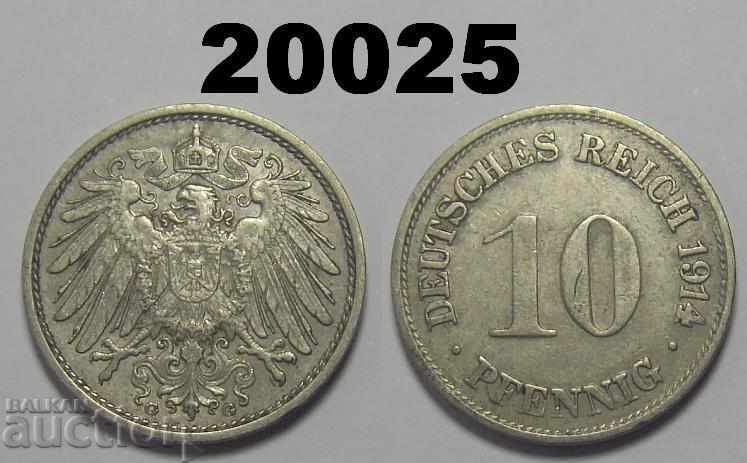Германия 10 пфенига 1914 G